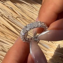 Double Diamond Sterling Silver Engagement Rings