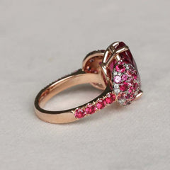 Pomegranate Red Marquise Cut Sterling Silver Vintage Engagement Rings