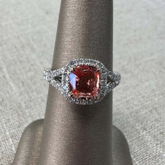 Fork Cushion Cut Sterling Silver Halo Engagement Rings