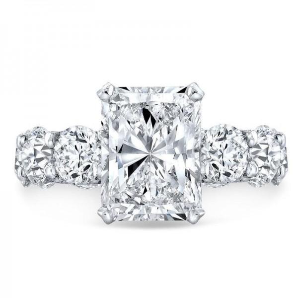 Mosaic Radiant Cut Sterling Silver Engagement Rings