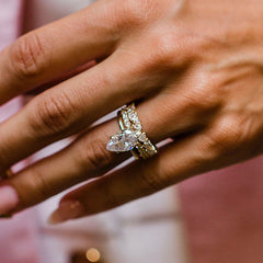Brilliant Simple Pear Cut Sterling Silver Wedding Sets