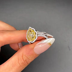 Double Halo Pear Cut Vintage Engagement Rings