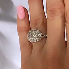 Surround Princess Cut Sterling Silver Engagement Rings