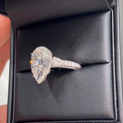Luxurious Pear Cut Sterling Silver Vintage Engagement Rings