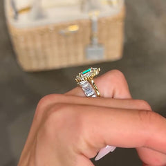 Classic Sterling Silver Emerald Cut Engagement Rings