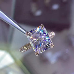 Dazzling Radiant Cut Sterling Silver Engagement Rings
