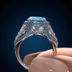 fine Round Cut Sterling silver Engagement Rings