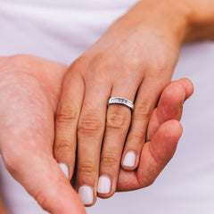 Handmade Princess Cut 925 silver Wedding Bands