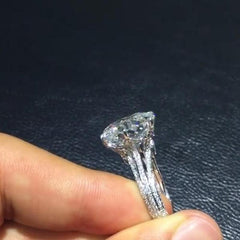 Custom Round Cut Sterling Silver Engagement Rings