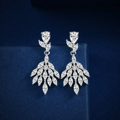 Luxury Long Pear Cut Tassel Silver Earrings