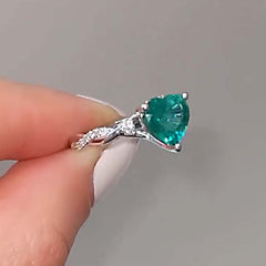 Vintage Sterling Silver Heart Cut Engagement Rings