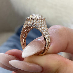Halo Sterling Silver Heart Cut Engagement Rings