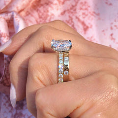 Vintage Cushion Cut Sterling Silver Wedding Sets