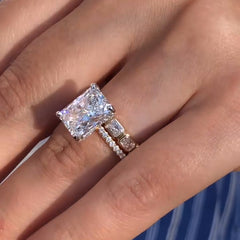 Simplicity Radiant Cut Yellow Gold Wedding Sets