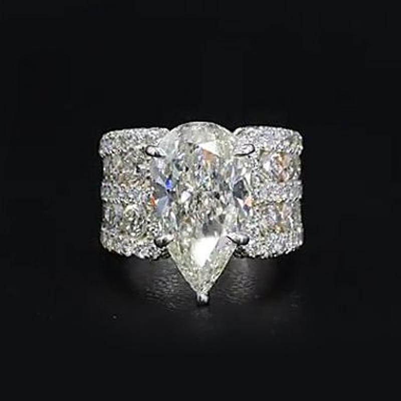 Shine Pear Cut Sterling Silver Engagement Rings