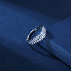 Crown 925 Silver Engagement Band Rings