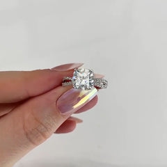 Simplicity Cushion Cut Sterling Silver Wedding Rings