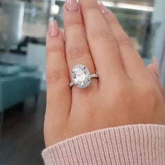 Classic Oval Cut Sterling Silver Engagement Rings