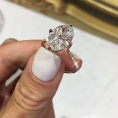 Simplicity Oval Cut Sterling Silver Engagement Rings