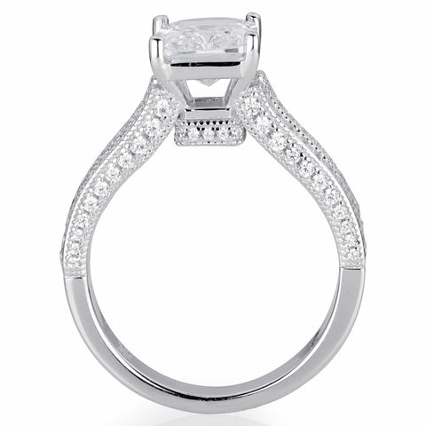 Pavlia Handmade Radiant Cut 3CT 925 Silver Engagement Ring