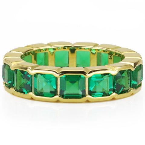 Handmade Retro Radiant Cut Emerald Fashion Rings