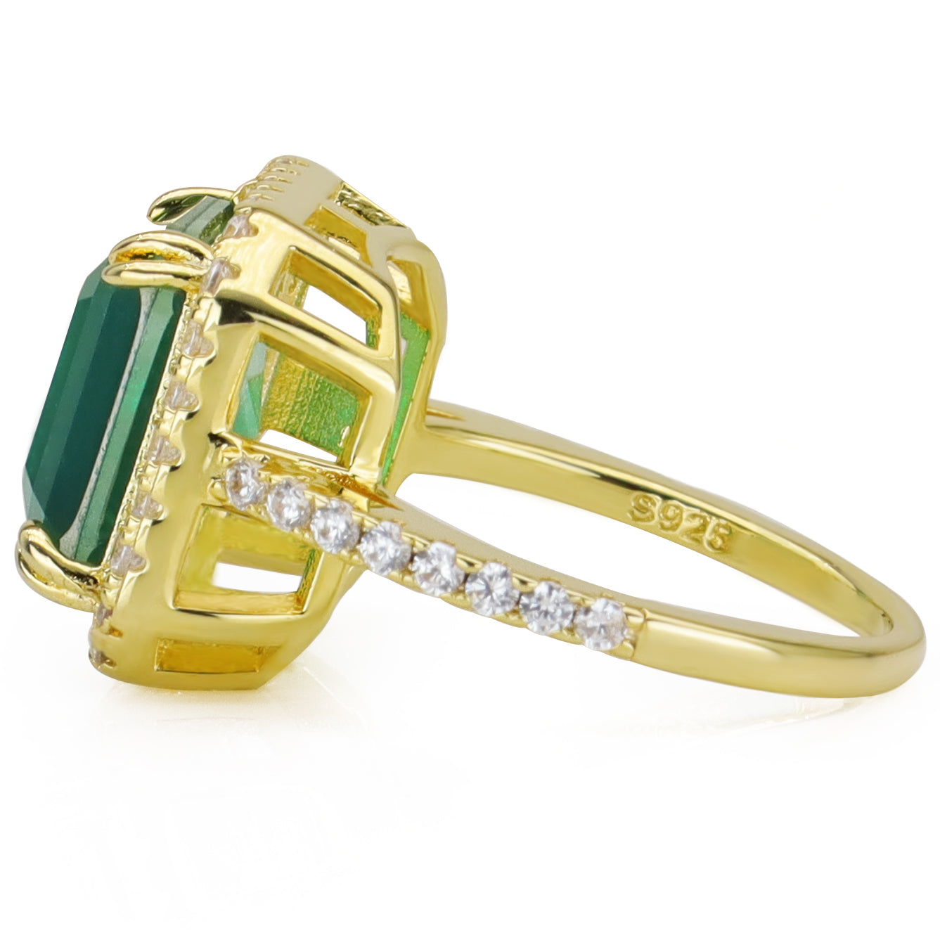 Handmade Elegant 8 CT Radiant Cut Emerald Fashion Rings