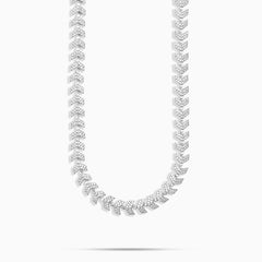 Iced Silver Arrowhead Necklace with Cubic Zirconia Accents