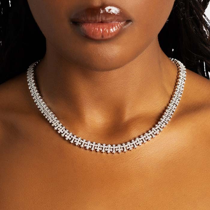 Iced Cross Pattern Chain