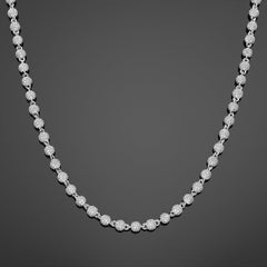 Frosted Silver Ball Chain Bold Icy Crystal Ball Pendant
