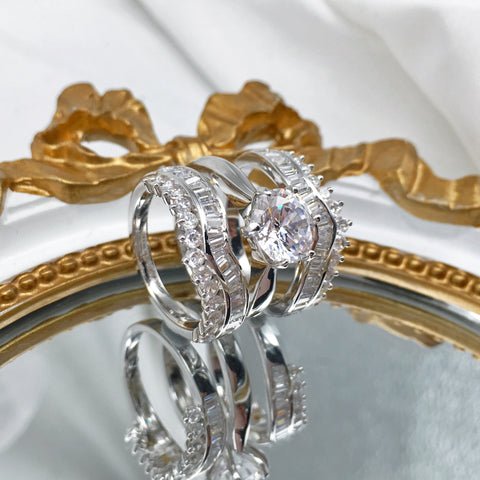 Handmade 2 CT Round Cut Crown Luxurious Bridal Ring Sets