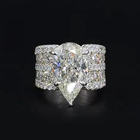 Shine 9CT Pear Cut Engagement Ring in Widen Band