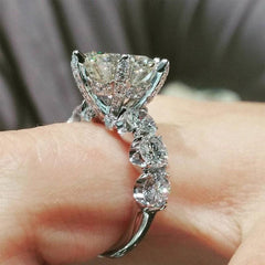 4 CT Round Cut Simplicity Classic Six Prong Engagement Rings