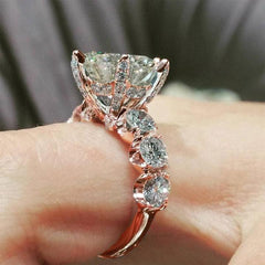 4 CT Round Cut Simplicity Classic Six Prong Engagement Rings