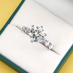 4 CT Round Cut Simplicity Classic Six Prong Engagement Rings
