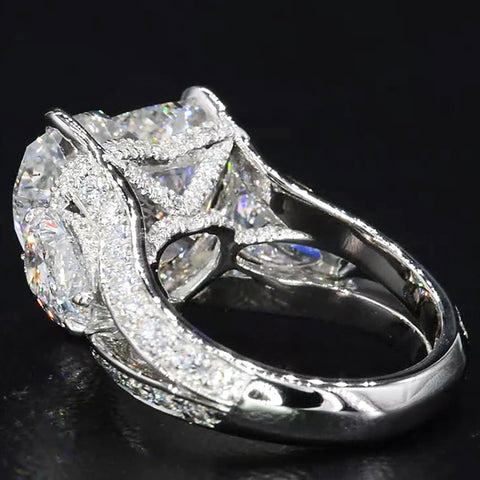 Pavlia 3 CT Heart Cut Hollow Fork Dense Diamond Heart Rings