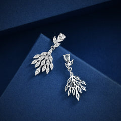 Luxury Long Pear Cut Tassel Silver Earrings