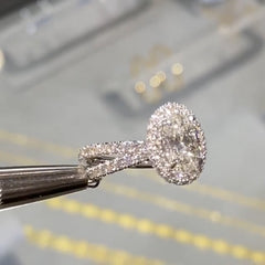 Cross Oval Cut Sterling Silver Engagement Rings