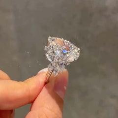 Luxurious Pear Cut Sterling Silver Engagement Rings
