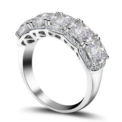 Elegance Cushion Cut Sterling Silver Wedding Bands