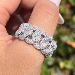 Dazzling Round Cut Sterling Silver Wedding bands