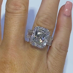 Luxurious Radiant Cut Sterling Silver Engagement Rings
