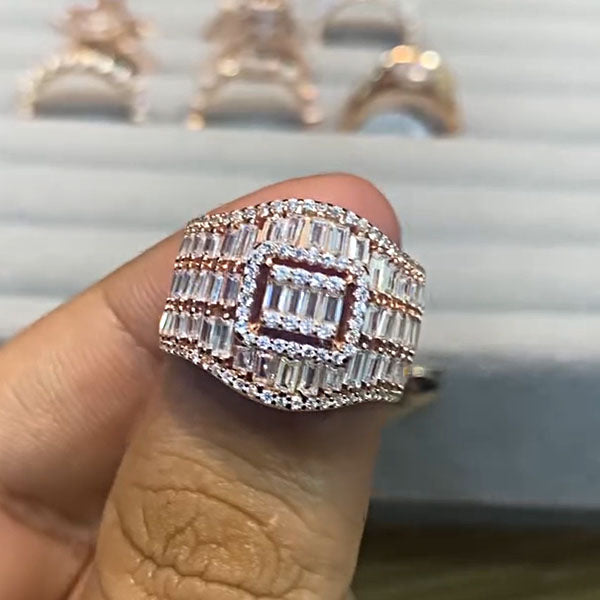 Small Diamonds Sterling Silver Wedding Bands