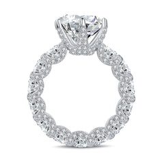 Luxury Diamond Filled Round Cut Sterling Silver Engagement Rings