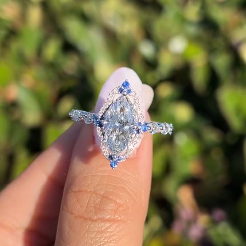 Minimalism Marquise Cut Sterling Silver Engagement Rings