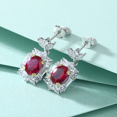 Tassel Ruby Earrings Sterling Silver Niche