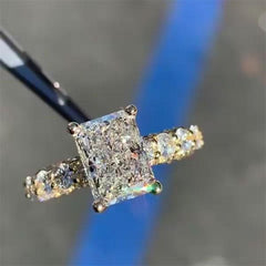 Elegant Baguette Cut Sterling Silver Engagement Rings