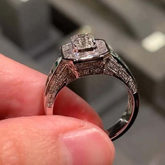 Luxurious Radiant Cut Sterling Silver Engagement Rings