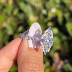 Minimalism Marquise Cut Sterling Silver Engagement Rings