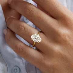 Minimalism Oval Cut Sterling Silver Engagement Rings