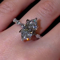 Simplicity Marquise Cut Sterling Silver Engagement Rings